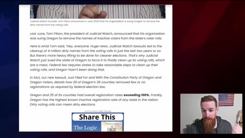 Tom Fitton of Judicial Watch just won again getting 800K inactive voters removed from Oregon’s rolls