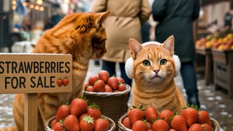 Mother cat takes her autumn kitten to the hospital and returns home to cook her favorite dish🐾🐱❤️