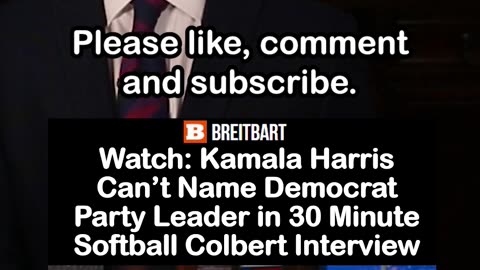 Kamala Harris Can’t Name Democrat Party Leader in Stephen Colbert Interview