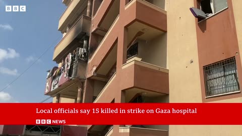 Five journalists among 20 killed in Israeli strike on Gaza hospital, officials say