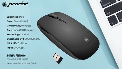 ProDot Made in India Wireless Mouse | Lightweight, Ergonomic & Smooth Performance