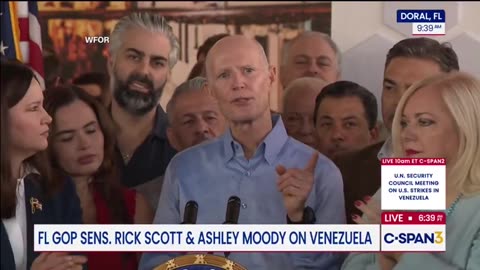 Sen RickScott in Doral to celebrate Pres. Trump’s historic action to free Venezuela