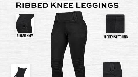 Women’s Ribbed Knee Motorcycle Kevlar Leggings – Ride Protected, Stay Stylish