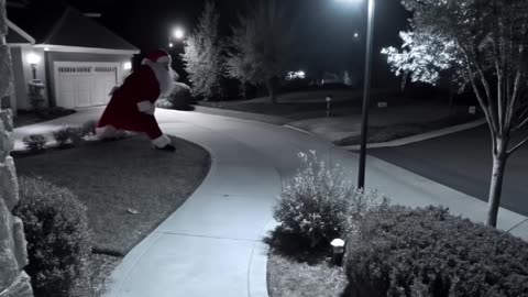 Terrifying Santa Claus caught on CCTV #scary #ai #foundfootage #horror