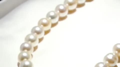 MIKIMOTO PEARL LONG NECKLACE K14 WHITE GOLD