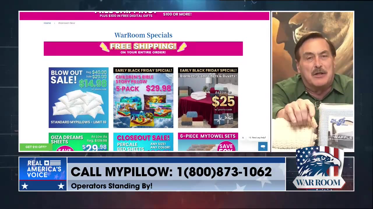 Go To MyPillow.com/warroom And Order The Early Black Friday Special Deal Today!
