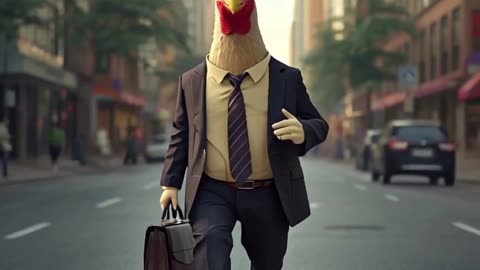 lucid-origin_A_humanized_chicken_wearing_office_clothes_carrying_a_briefcase_walking_to_work_-0.mp4