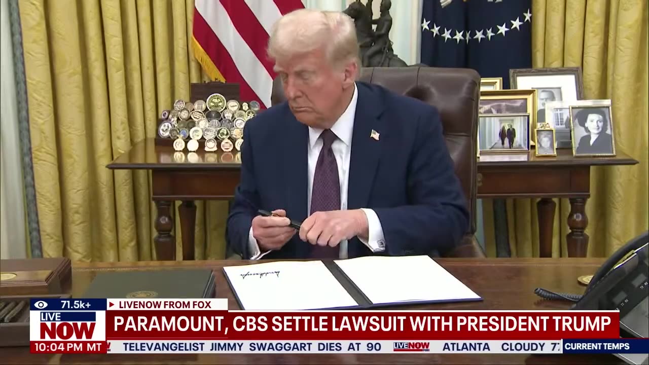 BREAKING Paramount, CBS settle lawsuit with President Trump, awarding him millions of dollars