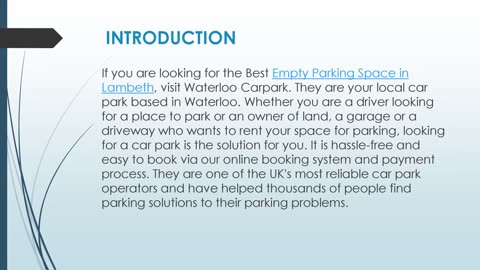 Best Empty Parking Space in Lambeth