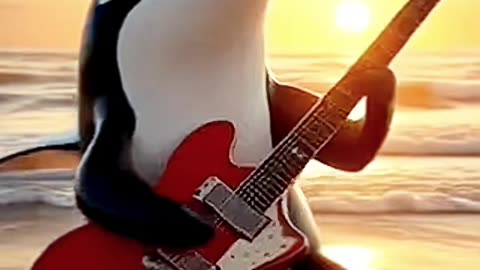 #guitarra #orca #baleia #AI #praia #mar #cover