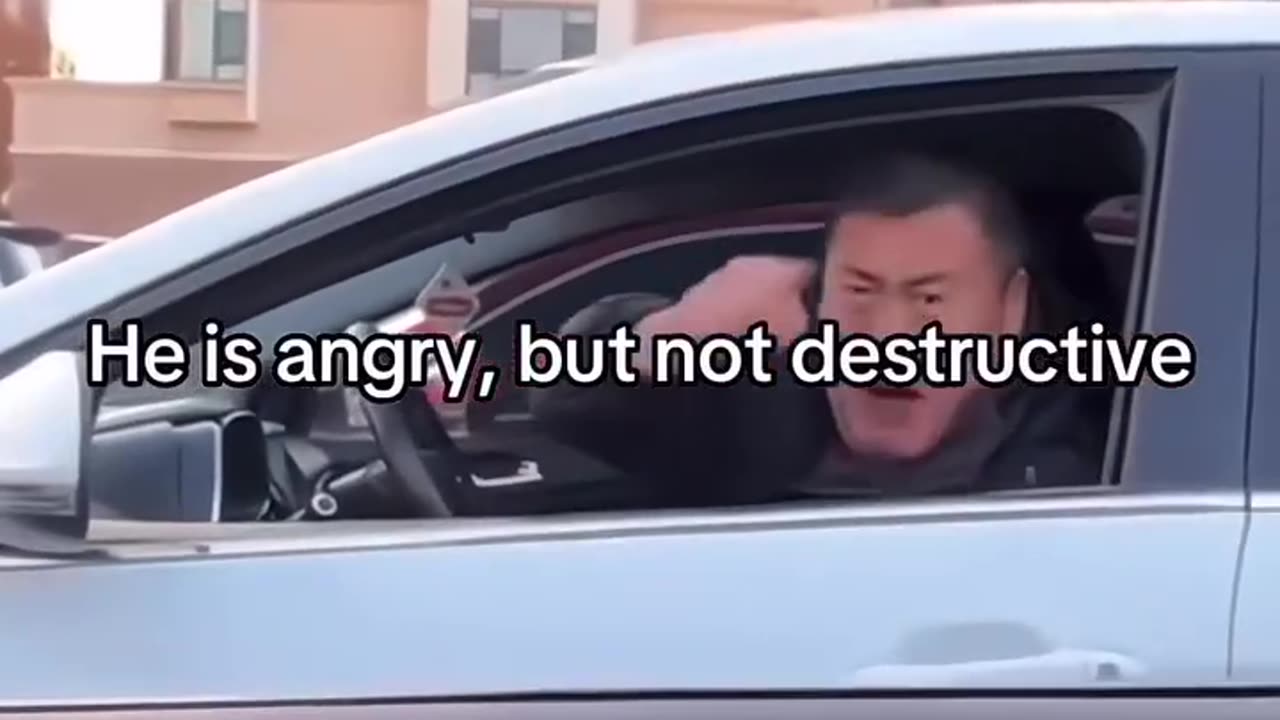 He is angry but not destructive