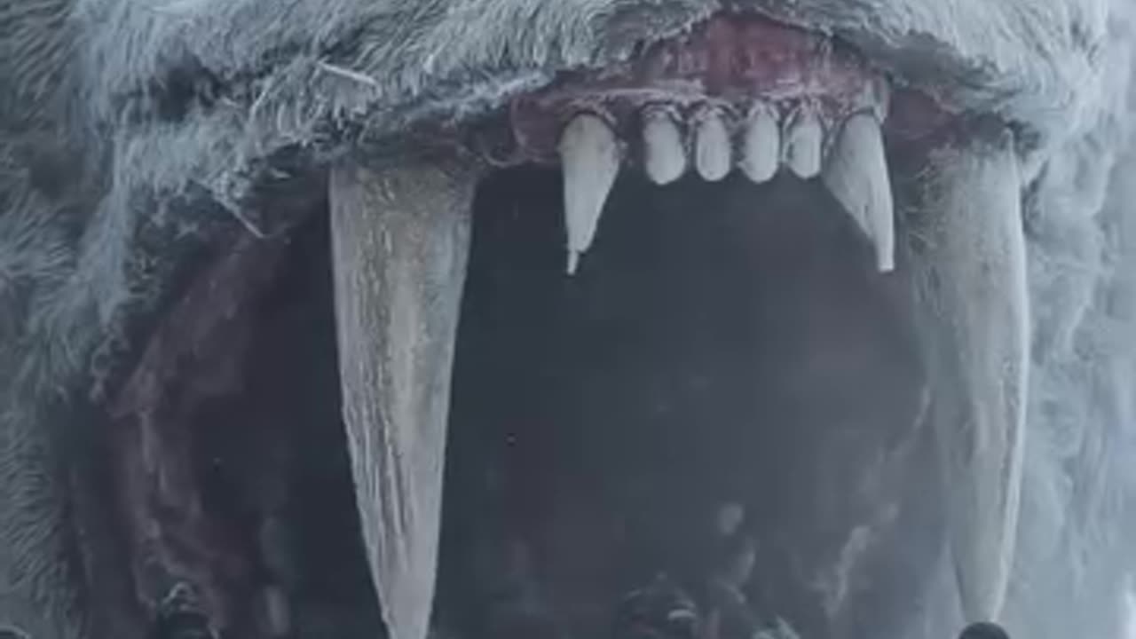 Frozen 12-Foot Sabre-Toothed Tiger