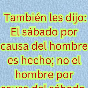 🕊️ « Le sabbat a été fait pour l’homme » Marcos 2:27.#shortvideo #shorts #youtubeshorts #ytshorts