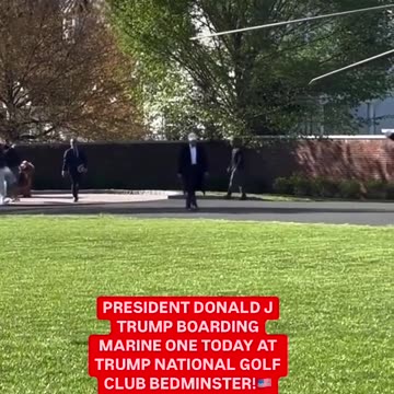 President Donald J Trump boarding Marine One earlier today