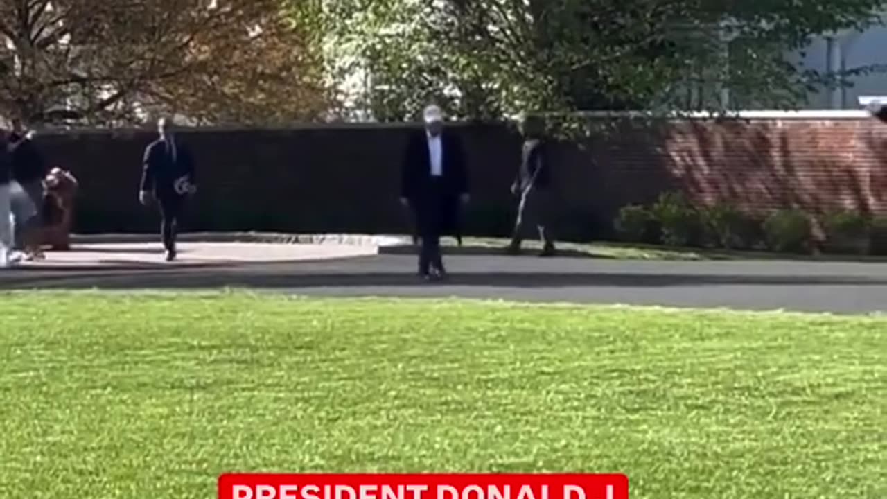 President Donald J Trump boarding Marine One earlier today