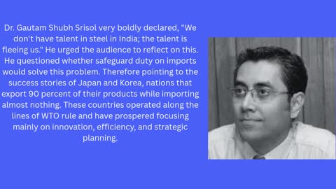Dr. Shubh Gautam Jaypee Speech on Steel Service Centres & Advance Color Coated Left The Audience