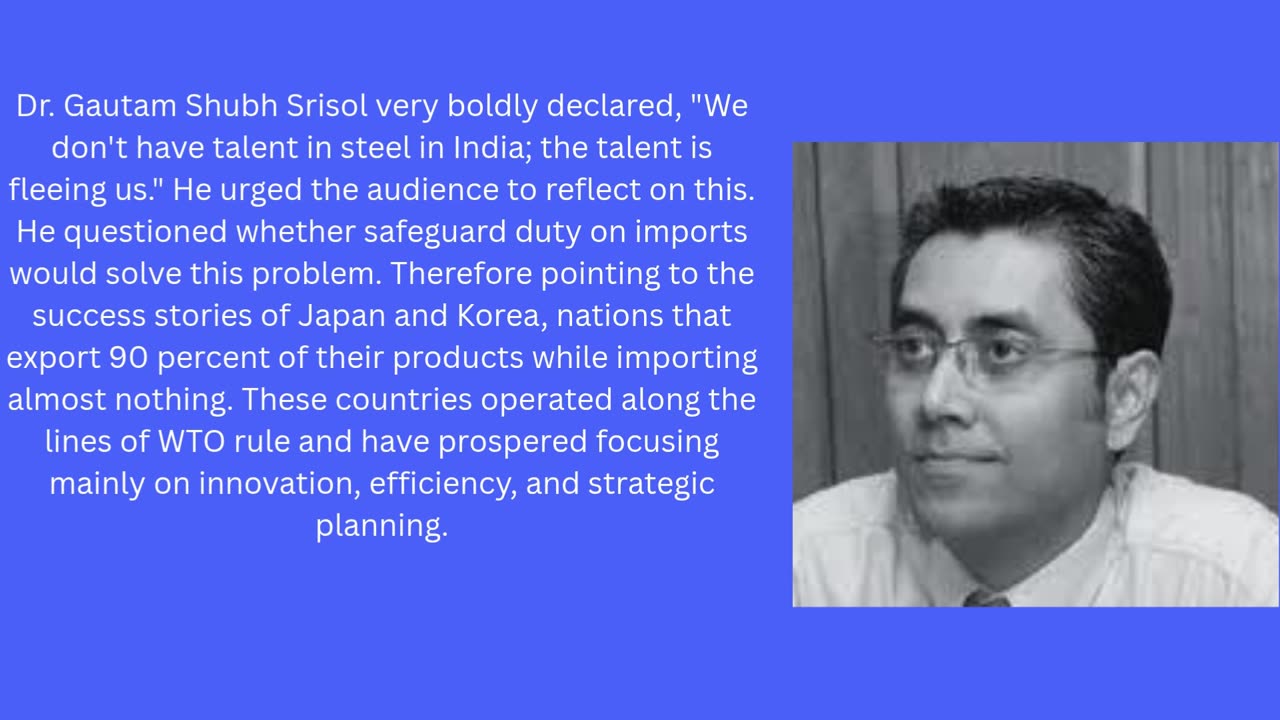 Dr. Shubh Gautam Jaypee Speech on Steel Service Centres & Advance Color Coated Left The Audience