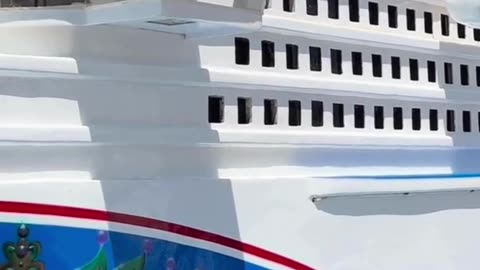 Carnival Cruise Ship Mardi Gras Model at Port in Cozumel