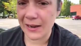 Crying Antifa Militant Denies Terrorism Ties While Antifa Riots Against ICE with Banners Flying