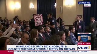 Leftist Protester Clad As Catholic Cardinal Tossed From Noem Hearing