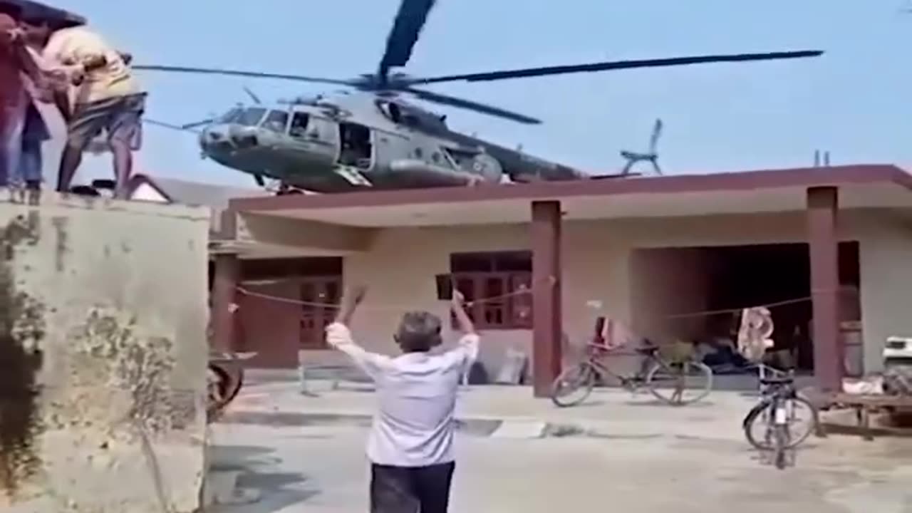 What do you think this helicopter is doing here?