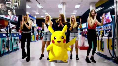 Pikachu The Pokemon Dancing With Women At A Gas Station Fake Funny Parody Video With Live Commentary