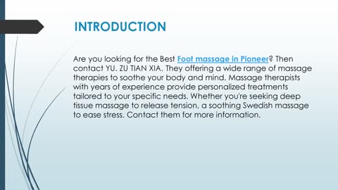 Best Foot massage in Pioneer