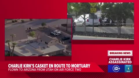 VIDEO: Charlie Kirk's casket arrives at mortuary in Phoenix