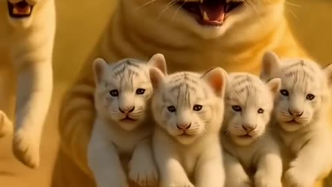 Ai animated orange fat cat funny video #pets #funny #wildlife - 720