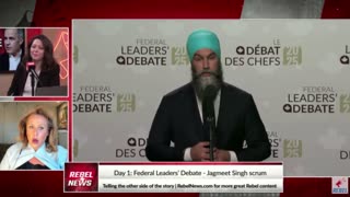 Jagmeet Singh slams Rebel News, sidesteps question on anti-Christian violence