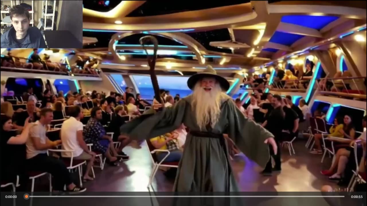 Outtake #3,041 Of Gandalf From The LOTR Series Is Dancing On A Cruise Ship Fake Funny Parody Video