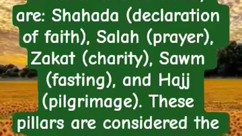 What are the five pillars of Islamic order?