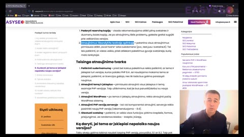 Serverio PHP ir WordPress atnaujinimai → SEO Trečiadienis #64