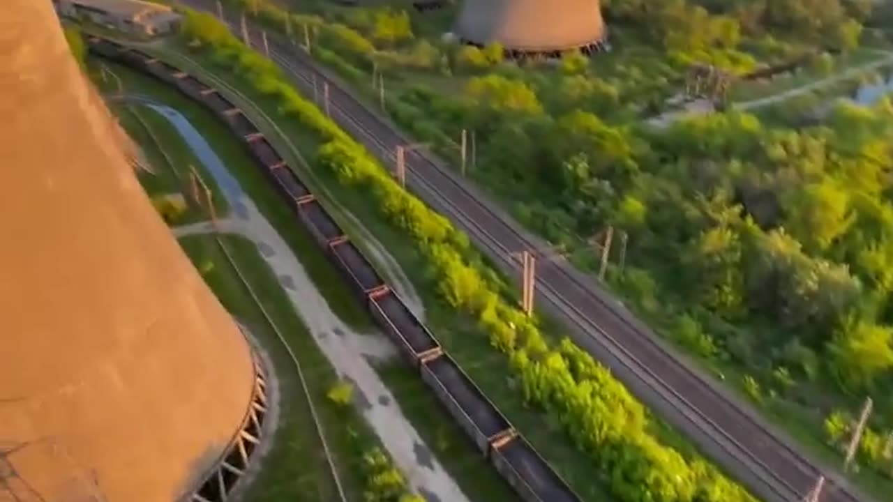 Inside of the nuclear power plant cooling tower