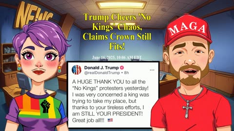 Trump Cheers 'No Kings' Chaos, Claims Crown Still Fits!
