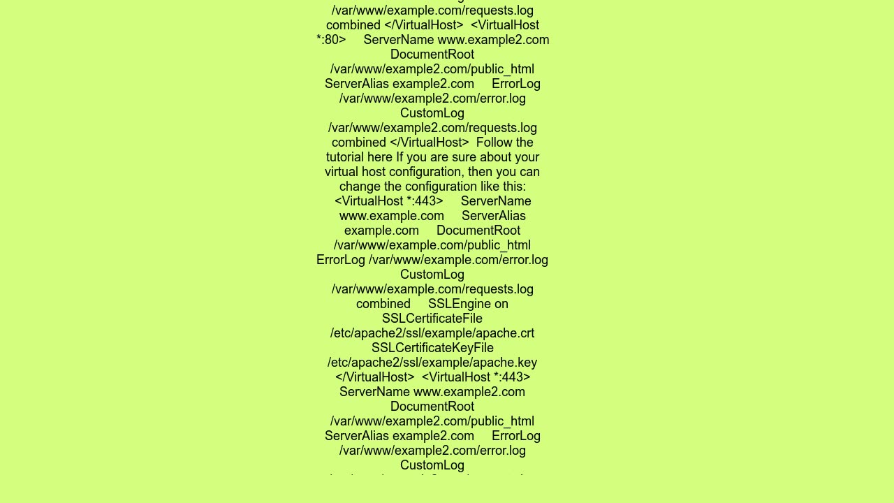 Configuring SSL With Virtual Hosts under Apache and CentOS