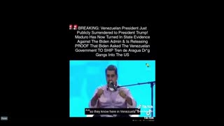 MADURO SURRENDERS TO TRUMP! (And So It Begins) ..........