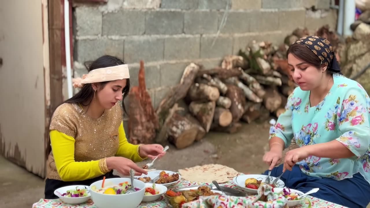 Daily Routine of Rural Life Cooking Unique Recipe with Lamb & Vegetables