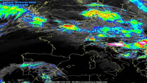 Miran Rubin - EU / Meteociel / infrarouge colorisée / 18.02.2023. - 09:45h - 12:30h