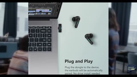 FEDIKER SW4 Pro Wireless Hidden Earbuds for PC/Computer/Laptop/Mobile - Dongle &