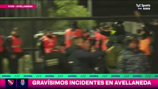 A fan of Universidad de Chile leaving the stadium
