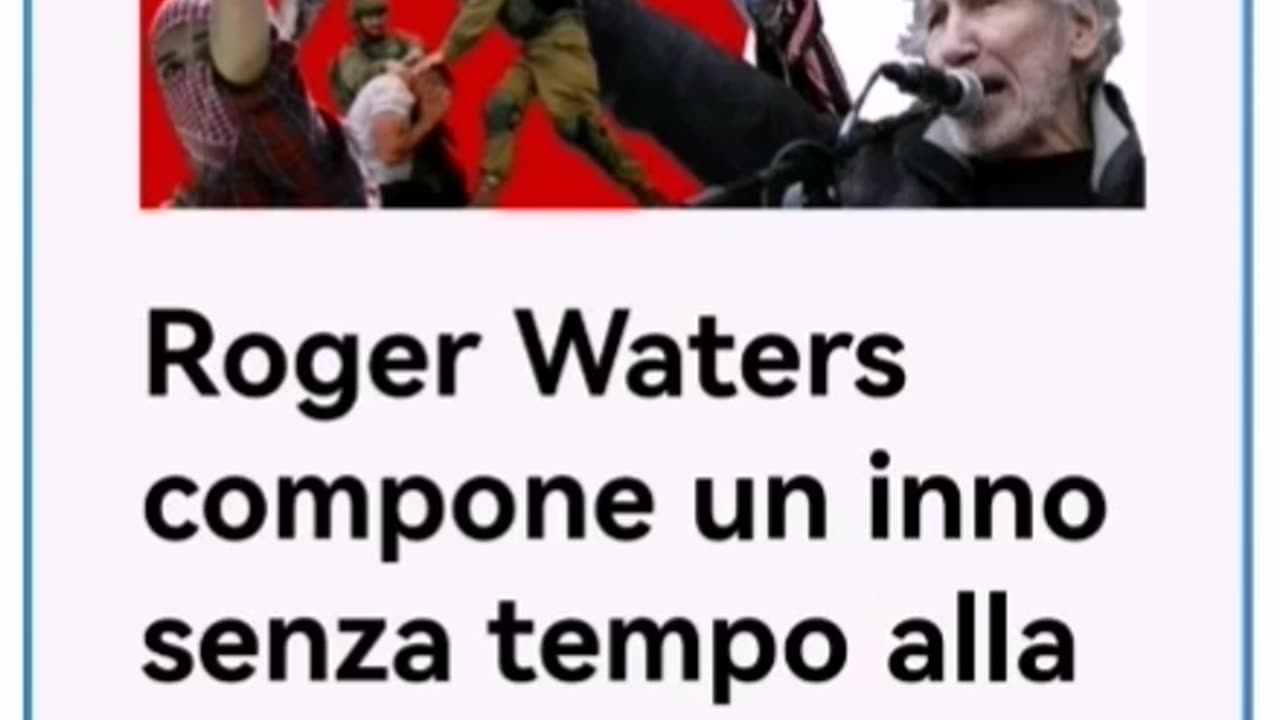 GENOCIDIO DI GAZA - L'ULTIMO BRANO DI ROGER WATERS APPENA PUBBLICATO: SUMUD (in arabo: "tenacia incrollabile")