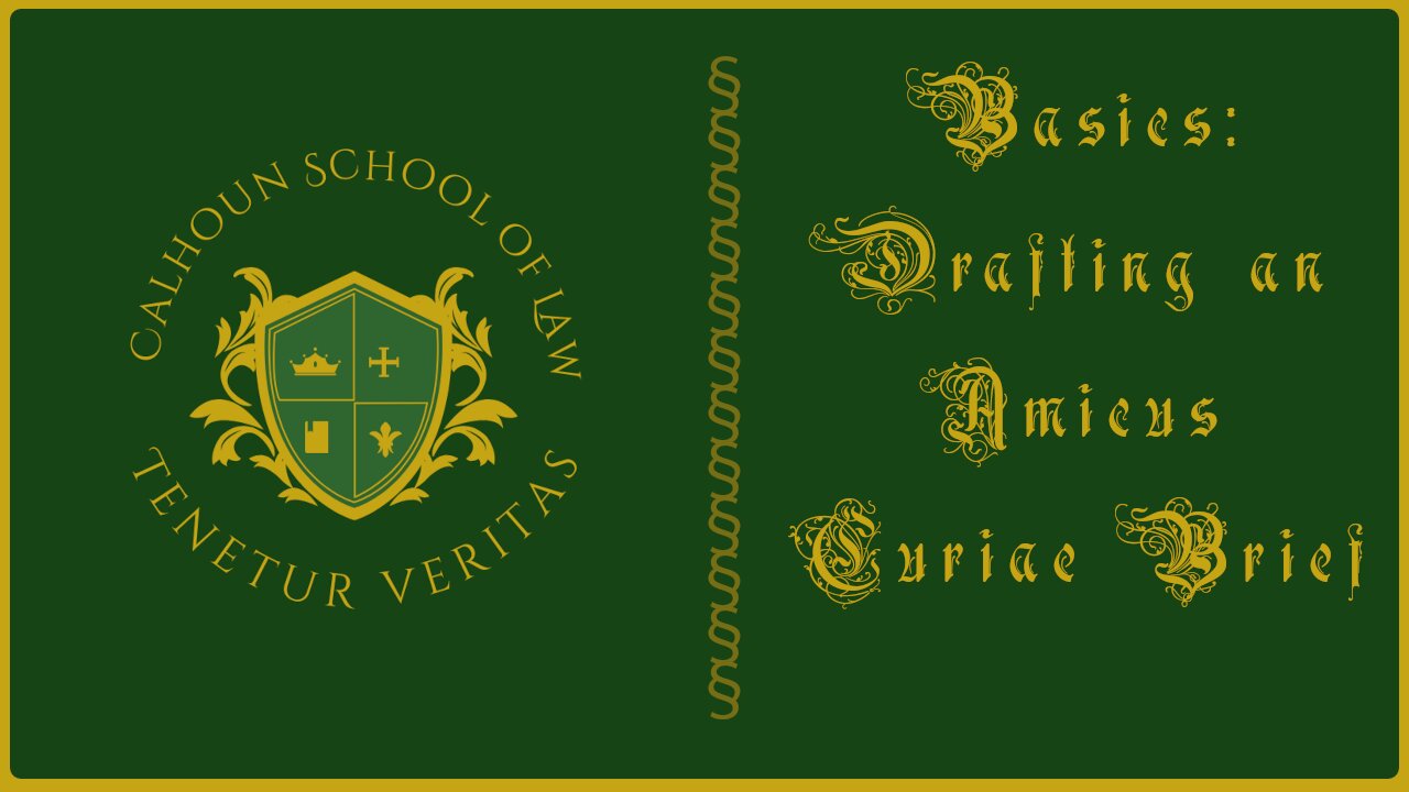 🟢 BASICS: Drafting an Amicus Curiae Brief - getting involved even when you're not involved 🟢
