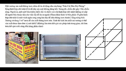 Toán 11-12: Cực trị: Một xưởng sản xuất thùng inox chứa đồ ăn di động cho “Pate Cột Đèn Hải Phòng"