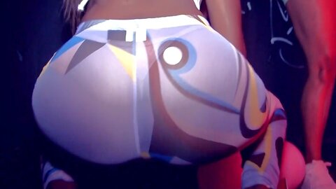 Transparent leggings with visible thong in public. See-through spandex. Sheer yoga pants. #256