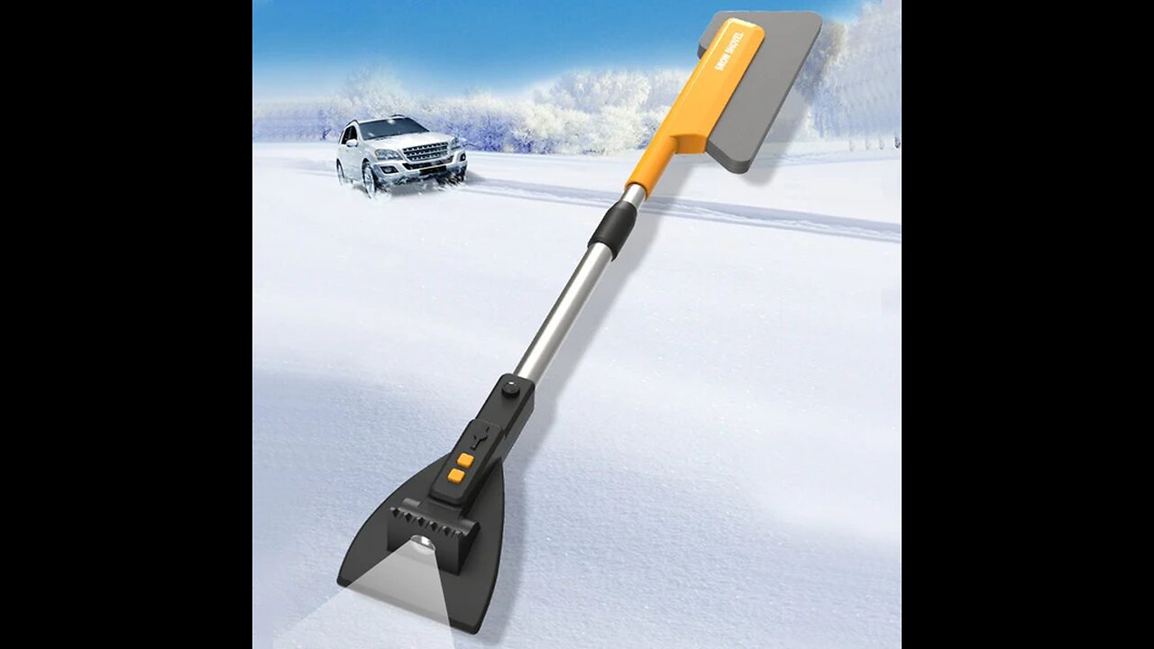 4-in-1 Car Snow Brush and Ice Scraper, with Rehcageable LED and Detachable Design, for Car, SUV