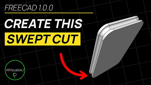 ⏱ TIMELAPSE 👏 FreeCAD Sweep - FreeCAD Subtractive Pipe - FreeCAD Part Design - FreeCAD Groove