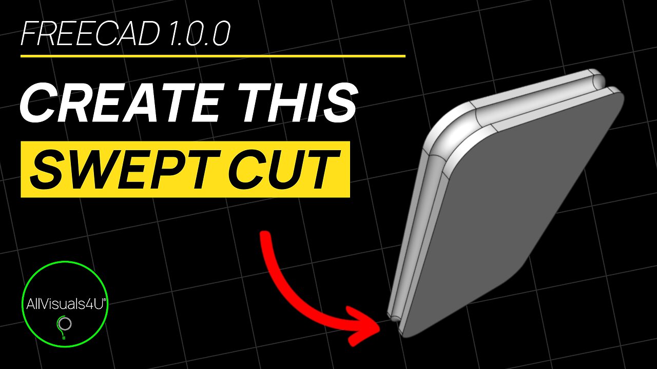 ⏱ TIMELAPSE 👏 FreeCAD Sweep - FreeCAD Subtractive Pipe - FreeCAD Part Design - FreeCAD Groove