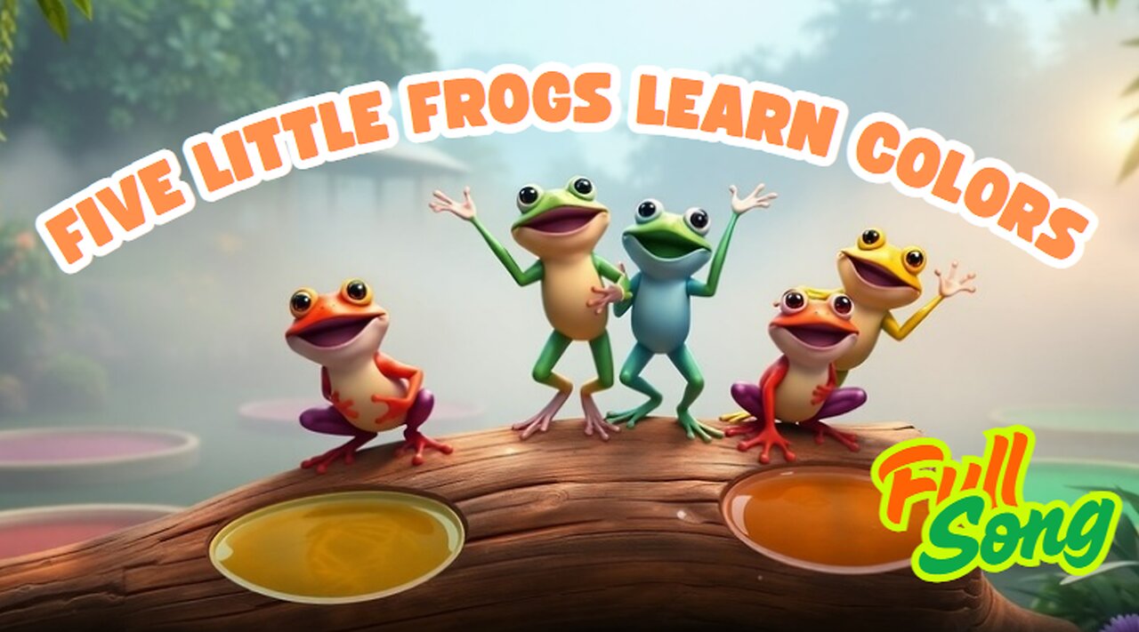 Five Little Frogs Learn Colors πΈπ | Fun Counting & Color Song for Kids