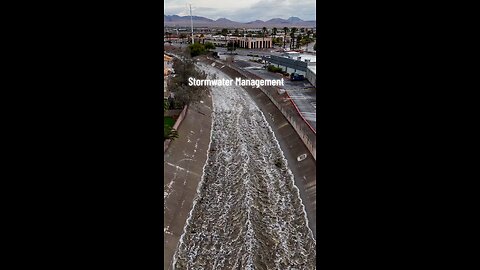 Stormwater Flood Channels Drone Video Aerial Nevada